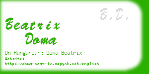 beatrix doma business card